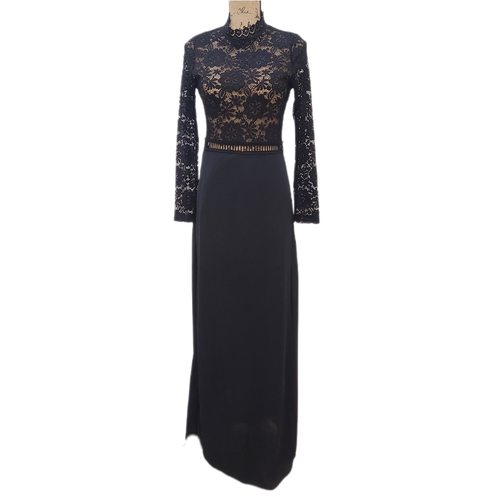 SweatyRocks Maxi Sexy Sheer Lace Long Sleeve Split, Party Dress, Womens Small - Picture 10 of 12